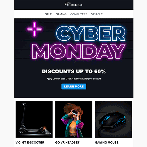 Cyber Monday Sale Neon Modern